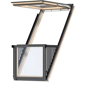 VELUX GDL MK19 SD0W1 Natural Pine Timber Finish Cabrio® Balcony Window for Tiles (78 x 252 cm)