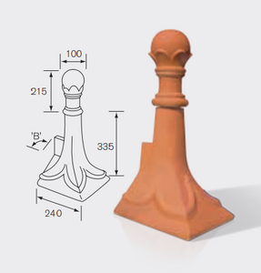 Redbank Clay Ball Top Finial (Hip End)