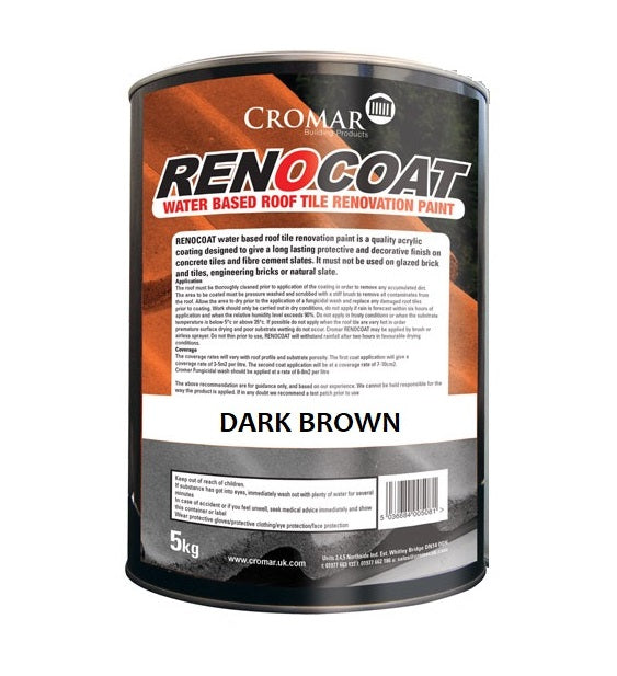 Cromar Renocoat Acrylic Roof Tile Paint 5kg Dark Brown
