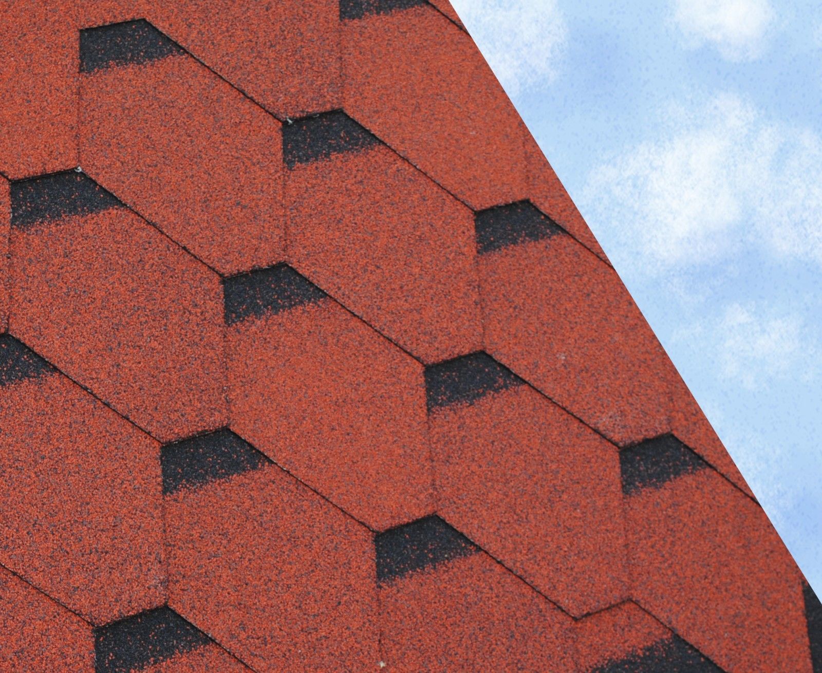 Hexagonal 3 Tab Bitumen Roof Felt Shingles