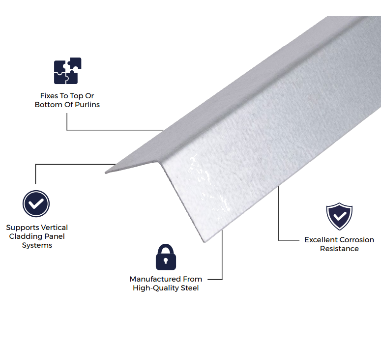 Cladding Rails Purlins Cladco Cleader Rail for Purlins – 50mm x 50mm x 3m