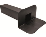 DEKS EPDM Horizontal Parapet Drain Outlet with smooth flange and 425mm black EPDM pipe for waterproof roofing connections