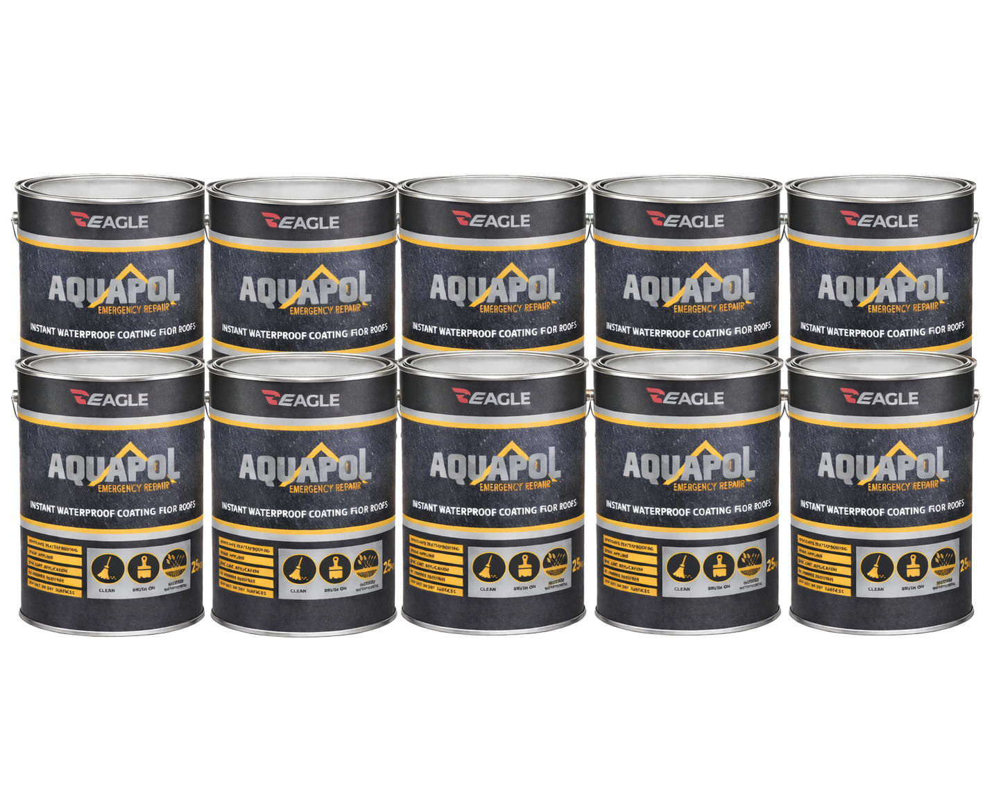 Eagle Aquapol Instant Waterproof Acrylic Coating - Grey 20kg (Pallet of 10 Tins)