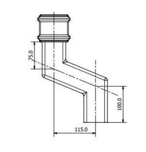 Brett Martin Square 65mm Cast Iron Effect 115mm Offset (BR5115CI)