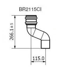 Brett Martin Round 68mm Cast Iron Effect 115mm Offset (BR2115CI)