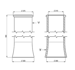 W T Knowles Red Clay Roll Top Chimney Pot - 1200mm