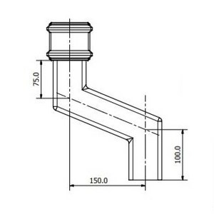 Brett Martin Square 65mm Cast Iron Effect 150mm Offset (BR5150CI)