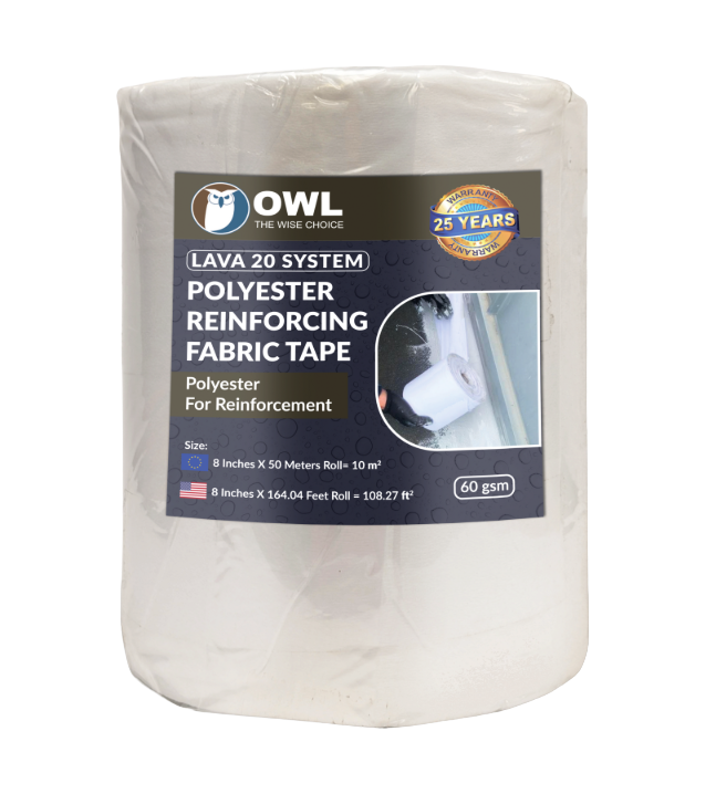 LAVA 20 Polyester Reinforcing Fabric roll for waterproofing joints and cracks with 60gsm weight and next day delivery