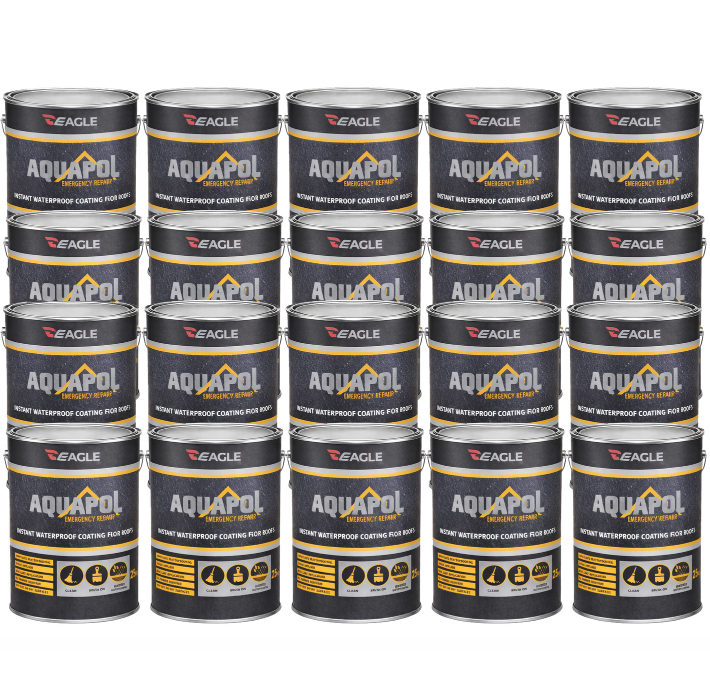 Eagle Aquapol Instant Waterproof Acrylic Coating - Grey 20kg (Pallet of 20 Tins)