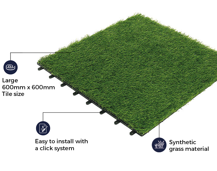 Cladco Artificial Grass Tile 600mm x 600mm