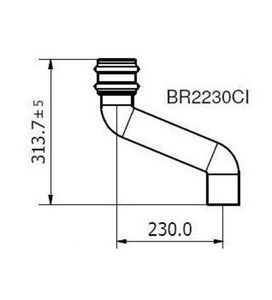 Brett Martin Round 68mm Cast Iron Effect 230mm Offset (BR2230CI)