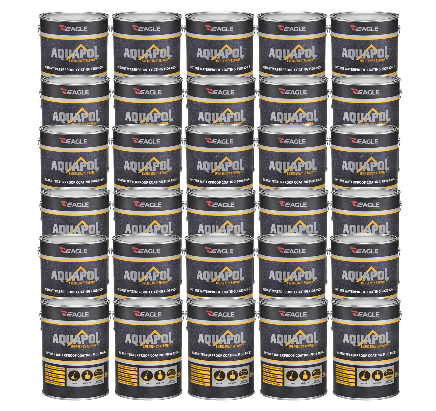 Eagle Aquapol Instant Waterproof Acrylic Coating - Grey 20kg (Pallet of 30 Tins)