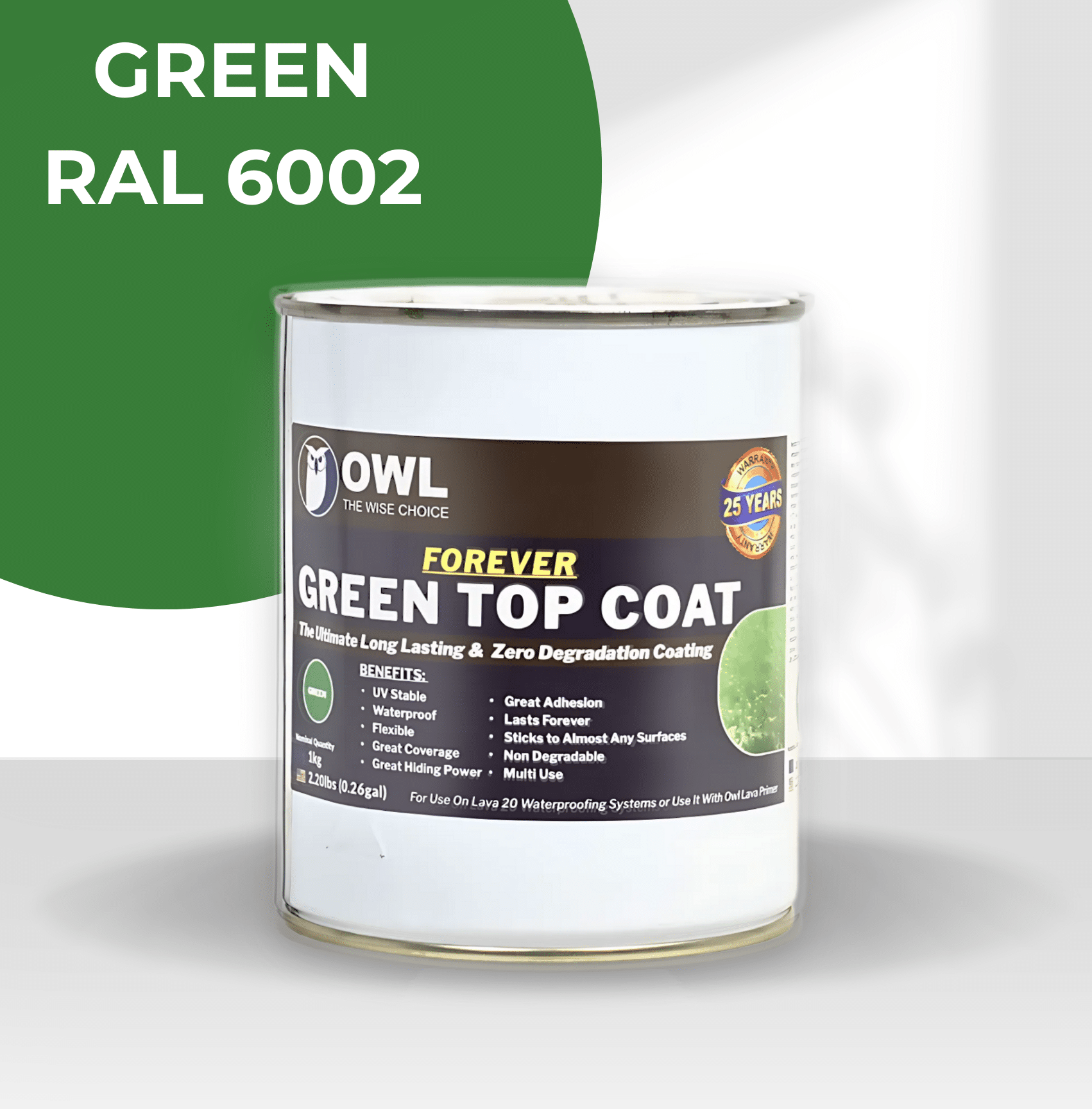 LAVA 20 Polyurethane Waterproofing Forever Topcoat in 1kg and 5kg sizes with UV-stable, elastic, pigmented coating for roofs and terraces