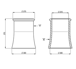 W T Knowles Red Clay Roll Top Chimney Pot - 375mm