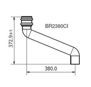 Brett Martin Round 68mm Cast Iron Effect 380mm Offset (BR2380CI)