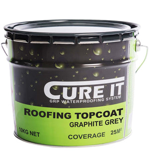 Cure It GRP Roofing Topcoat - Graphite Grey 10kg