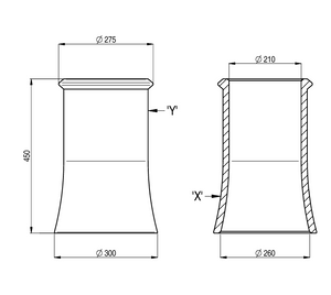 W T Knowles Red Clay Roll Top Chimney Pot - 450mm