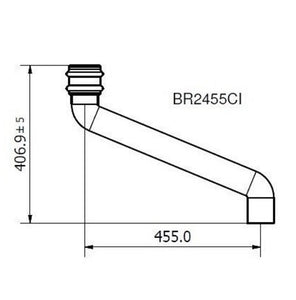 Brett Martin Round 68mm Cast Iron Effect 455mm Offset (BR2455CI)