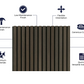 Cladco Acoustic Internal Slatted Wall Panels - Storm Grey (600mm x 600mm)