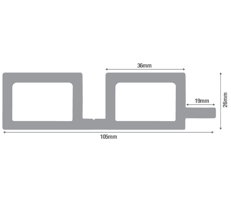 Wall Cladding Rear End Cladco Composite Slatted Wall Cladding Double End Profile Trim - 2.5m
