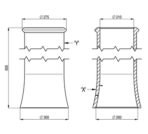 W T Knowles Red Clay Roll Top Chimney Pot - 600mm