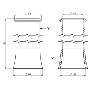 W T Knowles Red Clay Roll Top Chimney Pot - 750mm