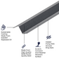 Cladco Standing Seam Z Bar Flashing - 3m