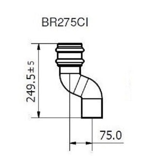 Brett Martin Round 68mm Cast Iron Effect 75mm Offset (BR275CI)