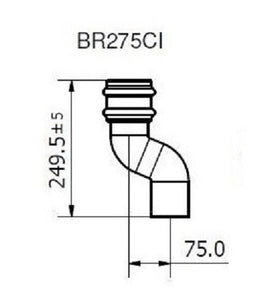 Brett Martin Round 68mm Cast Iron Effect 75mm Offset (BR275CI)