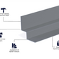 Cladco Fibre Cement Click Cladding Internal Corner Trim - 3m (All Colours)