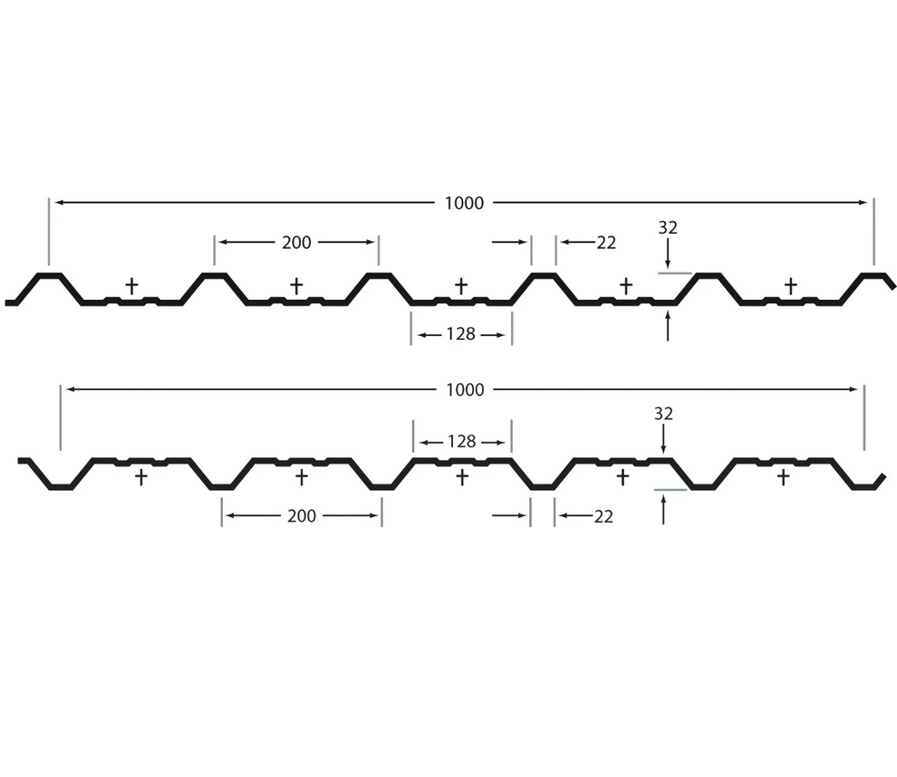 Cladco 32/1000 Box Profile 0.5mm PVC Plastisol Coated Roof Sheet
