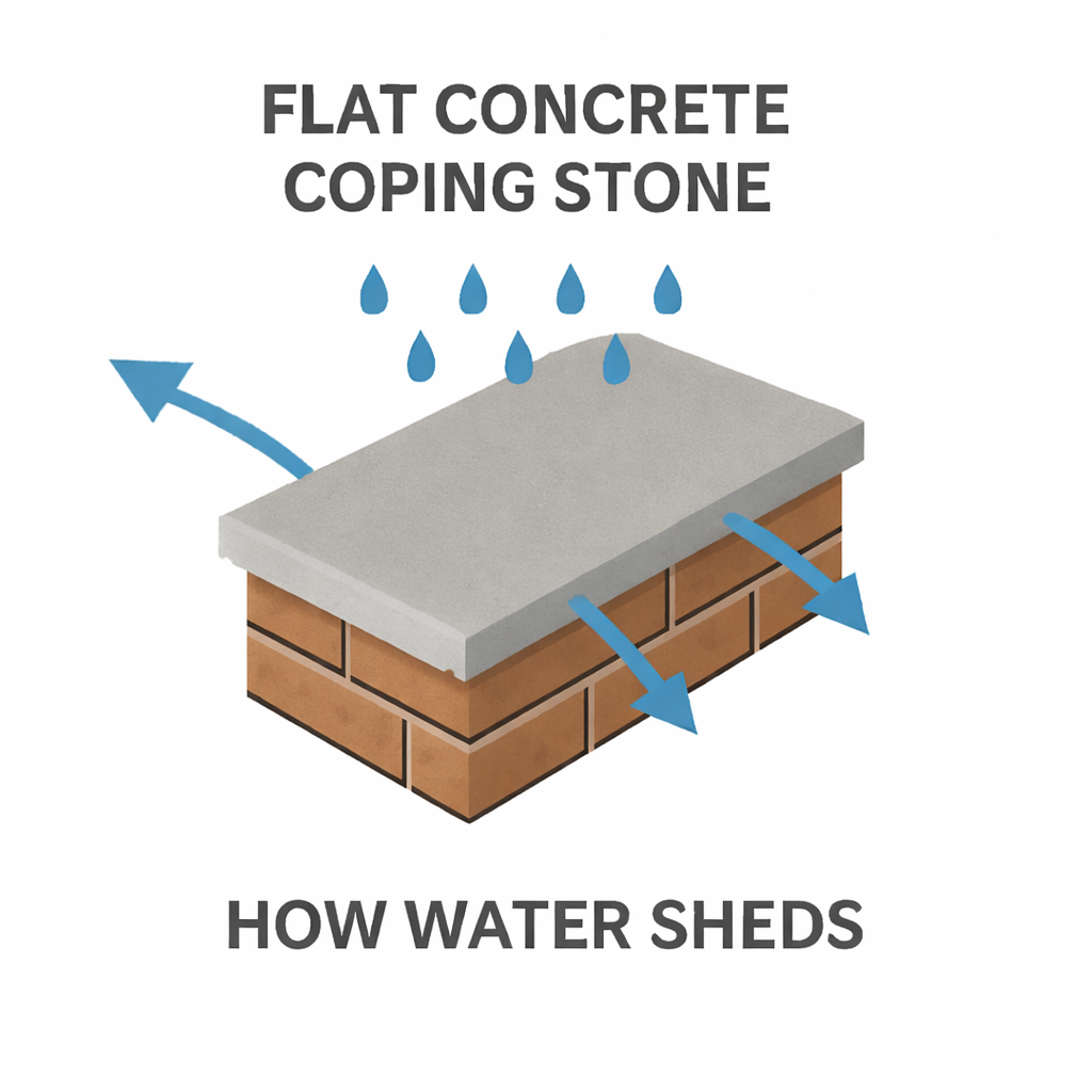 Castle Composites Flat Coping Stones 600mm x 450mm - Buff