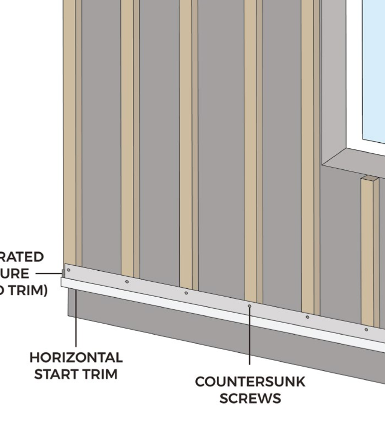 Horizontal Cladding Setup Cladco Fibre Cement Click Cladding Horizontal Start Trim - 3m (All Col