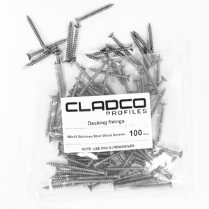 Cladco M4x40mm Stainless Steel Wood Screws (Pack of 100)