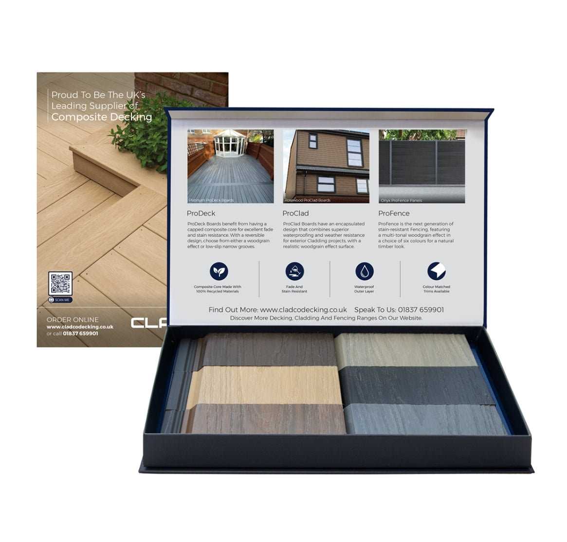 Cladco Composite Woodgrain Effect Wall Cladding Sample Pack (Free of Charge)