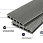 Cladco Grooved Reversible Composite Decking Board - Stone Grey (4m)