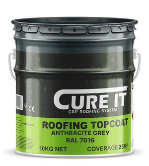 Cure It GRP Roofing Pre-Mixed Topcoat Anthracite Grey RAL 7016 - 10kg