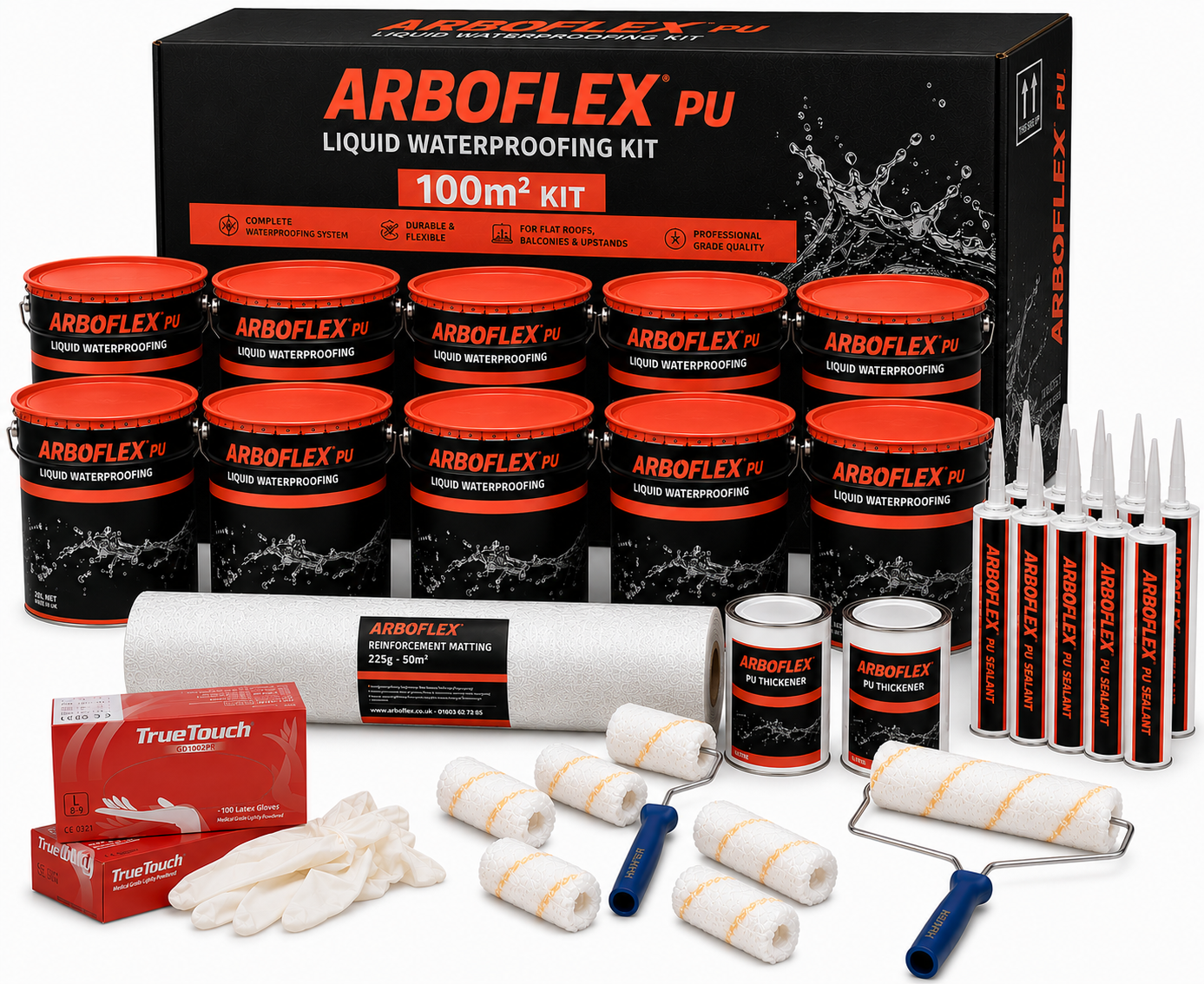 ARBOFLEX PU Liquid Waterproofing Roof Kit - 100m2