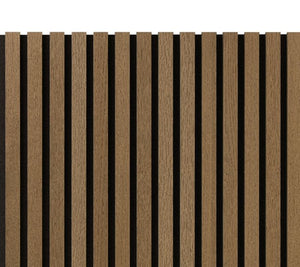 Cladco Acoustic Internal Slatted Wall Panels - Antique Oak (600mm x 600mm)