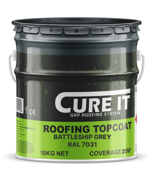 Cure It GRP Roofing Pre-Mixed Topcoat Battleship Grey RAL 7031 - 10kg