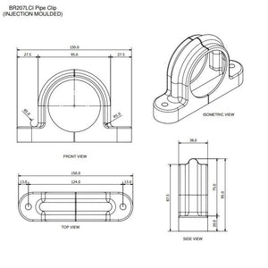 Brett Martin Round 68mm Cast Iron Effect Downpipe Bracket (BR207LCI)