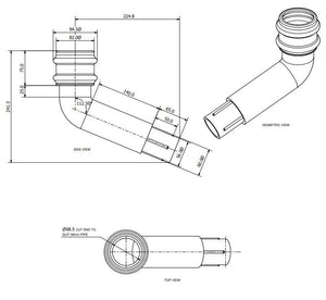 Brett Martin Round 68mm Cast Iron Effect 112.5° Spigot Bend (BR209CI)