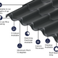 Cladco 41/1000 Tile Form 0.6 Thick Mica Coated Tile Effect Roof Sheet