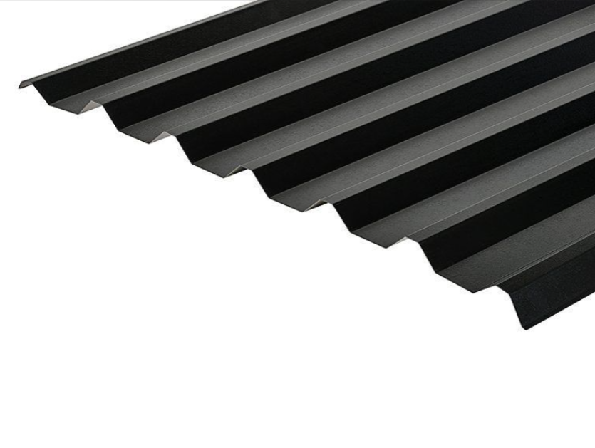Cladco 34/1000 Box Profile 0.7 PVC Plastisol Coated Roof Sheet - Black