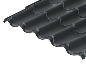 Cladco 41/1000 Tile Form 0.6 Thick Mica Coated Tile Effect Roof Sheet - Black