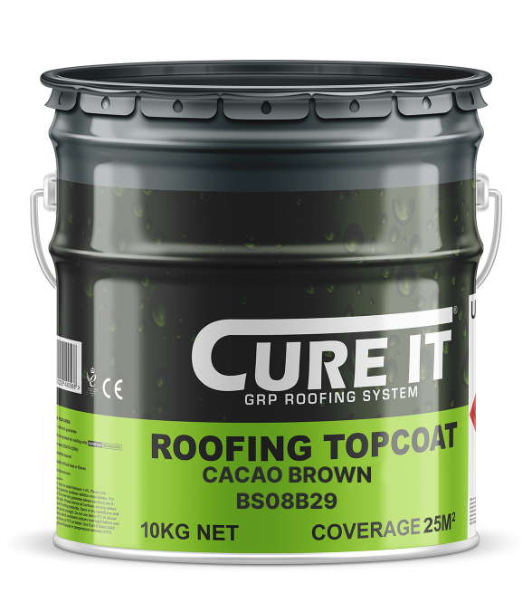 Cure It GRP Roofing Pre-Mixed Topcoat Cacao Brown BS 08B29 - 10kg
