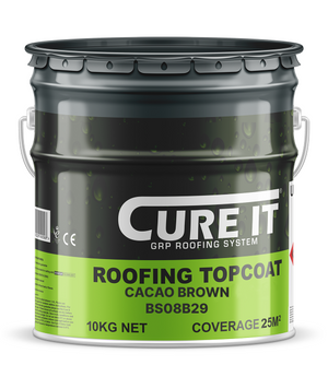 Cure It GRP Roofing Pre-Mixed Topcoat Cacao Brown BS 08B29 - 10kg