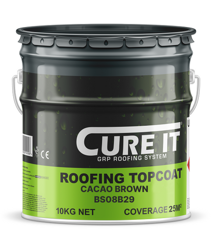 Cure It GRP Roofing Pre-Mixed Topcoat Cacao Brown BS 08B29 - 10kg