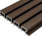 Cladco Composite Slatted Wall Cladding Panels in Coffee woodgrain finish, 2.5m length, exterior use