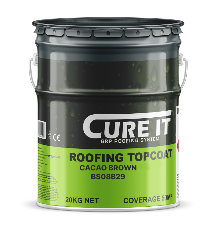 Cure It GRP Roofing Pre-Mixed Topcoat Cacao Brown BS 08B29 - 20kg